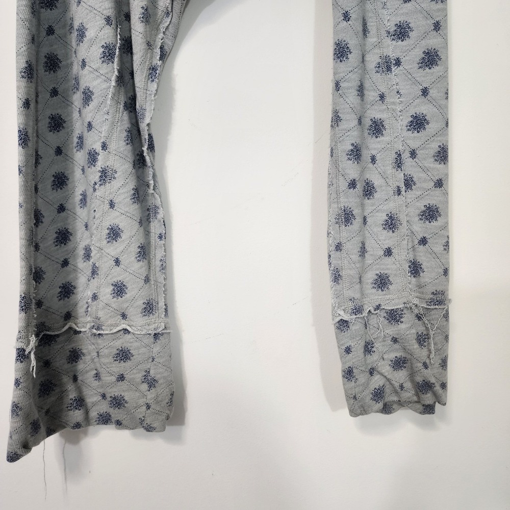 Free People Organic Cotton Lounge Set Blue Floral Large Boho stretch waist comfy - Picture 11 of 14